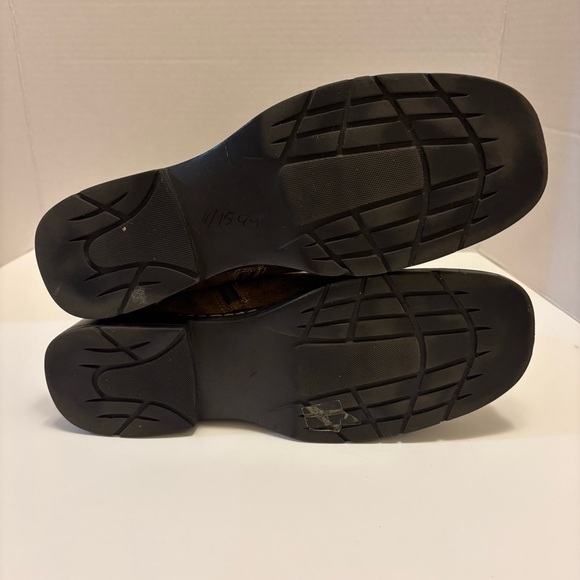 Vintage BASS Shearling Boots Leather Upper Womens 7M Brown Round Toe Block Heel - Picture 10 of 17